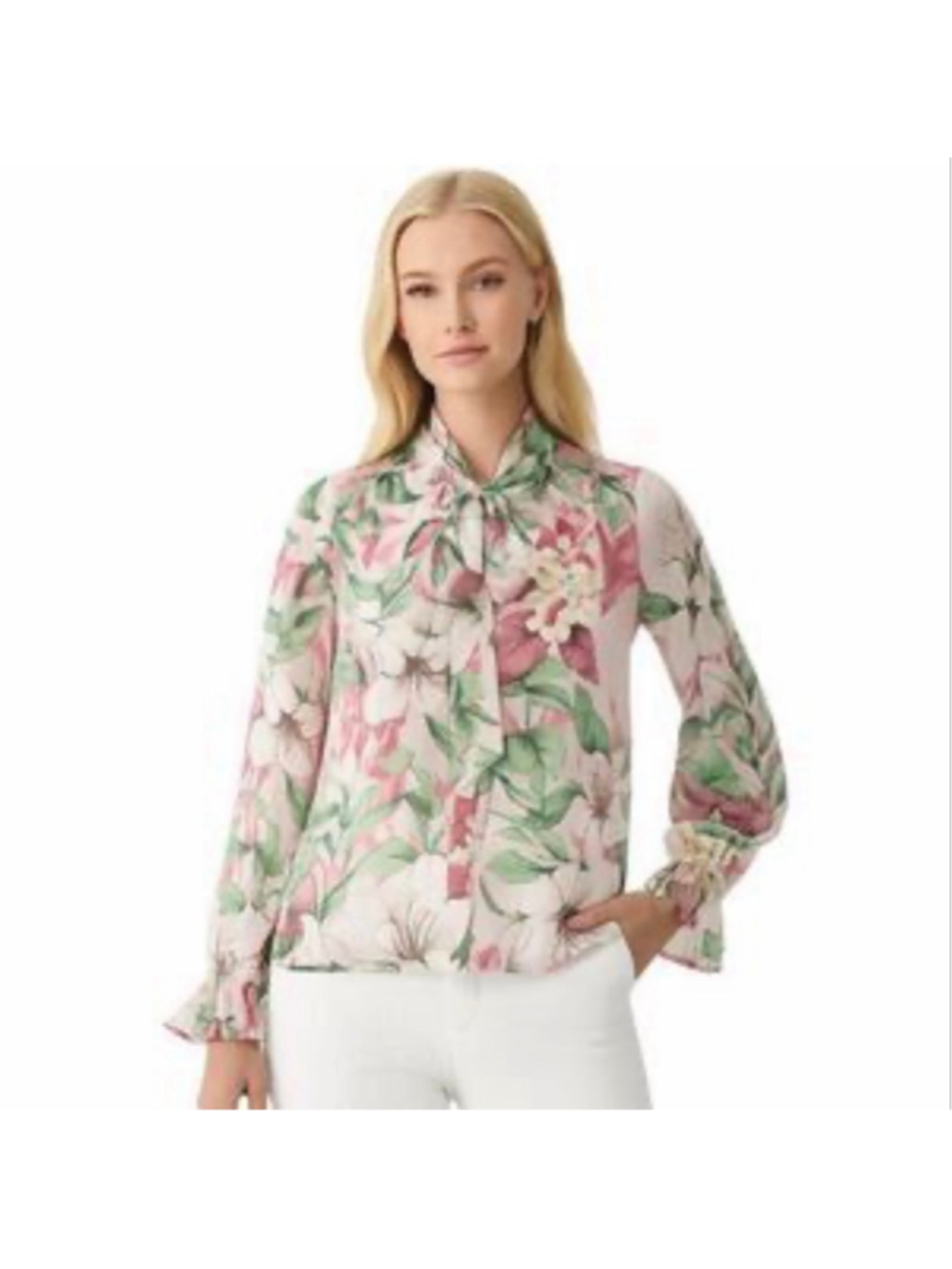 WHBM Pleated Front Blouse|medium|NWT